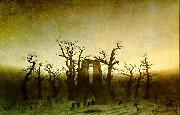 Caspar David Friedrich The Abbey in the Oakwood France oil painting artist